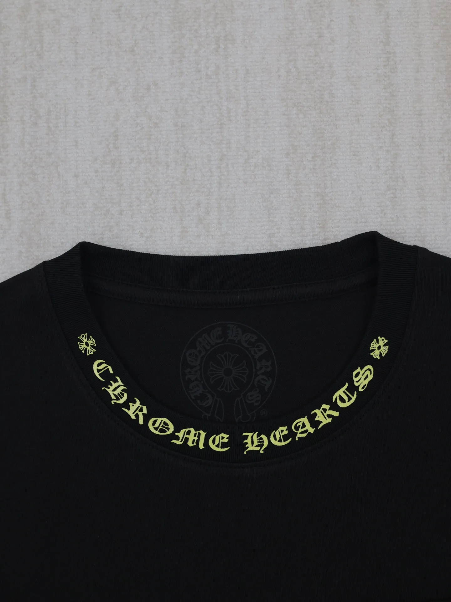 🅿️280 Chrome Hearts*/Chrome Hearts 25 new style Sanskrit letter printed short-sleeved T-shirt with collar Size: S/M/L